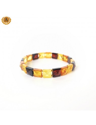 Pyramid Faceted Amber Bracelet